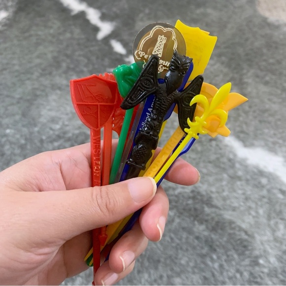 Vintage Swizzle Sticks Cocktail Appetizer Forks Lot - Picture 6 of 7